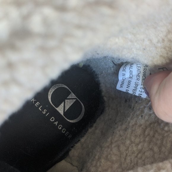 KELSI DAGGER Faux Shearling Lace-up Ankle Wedge Boots 6.5 - Picture 7 of 9